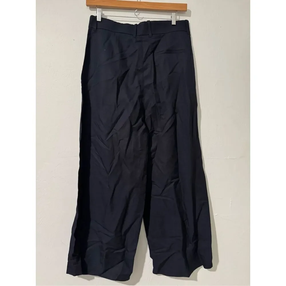 COS NWT blue wide leg linen cotton blend pants 14